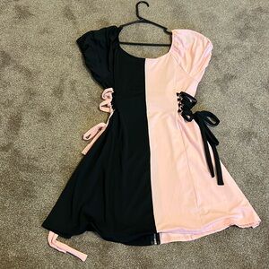 XL black and pink corset style, stretch dress.